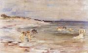 William mctaggart Bathing Girls,White Bay Cantire(Scotland) oil painting artist